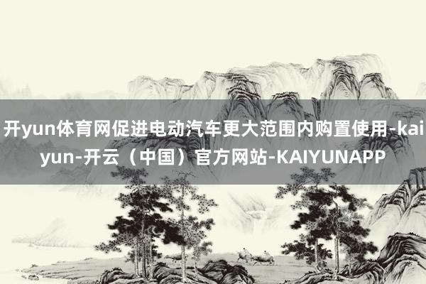 开yun体育网促进电动汽车更大范围内购置使用-kaiyun-开云（中国）官方网站-KAIYUNAPP