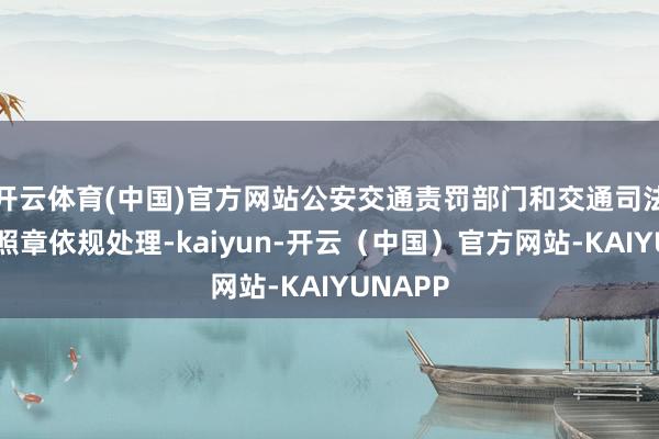 开云体育(中国)官方网站公安交通责罚部门和交通司法部门将照章依规处理-kaiyun-开云（中国）官方网站-KAIYUNAPP